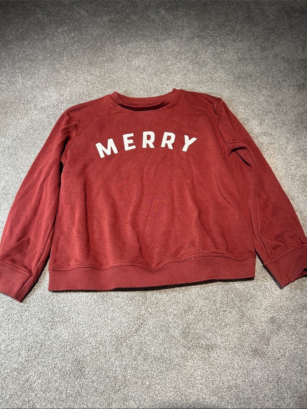 Kids 'MERRY' Crewneck Sweatshirt - Red